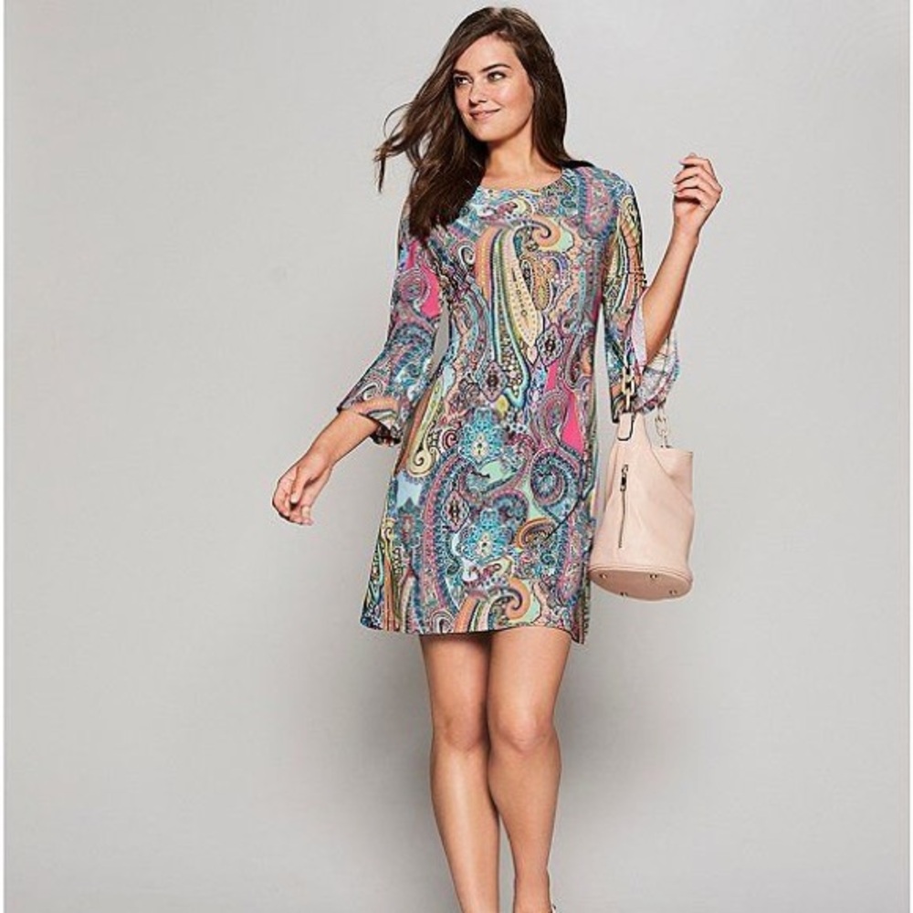 Tommy Hilfiger Jaipur Paisley bell sleeve sheath dress